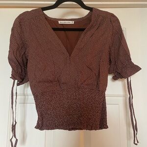 Abercrombie & Fitch Brown Dotted Blouse